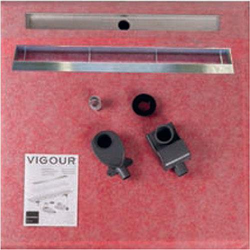 VIGOUR Duschelement individual 100x100cm mit integrierter Duschrinne 800mm
