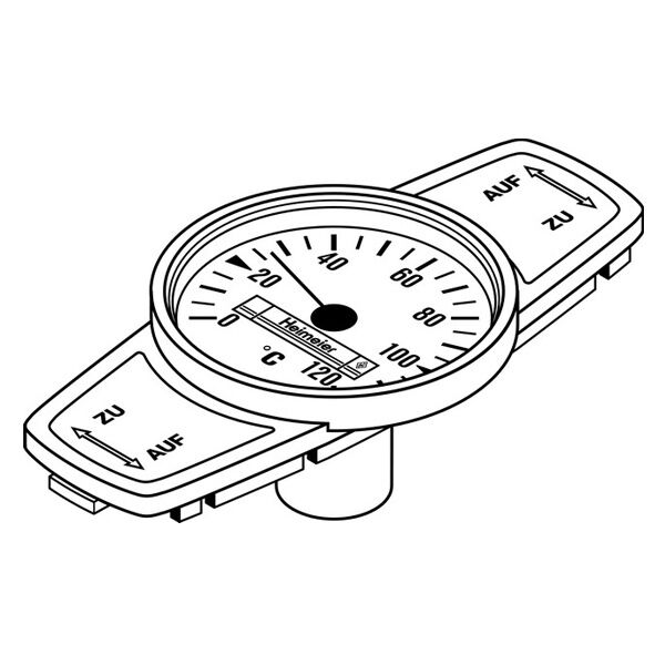 HEIMEIER 0600-07.380 Thermometer für Globo H zum Nachrüsten bei DN 40, 50, blau