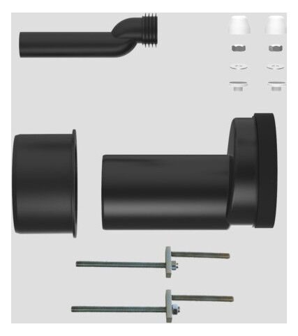 Wandklosett-Anschlussgarnitur  excentrisch, mit Abgang 110 mm