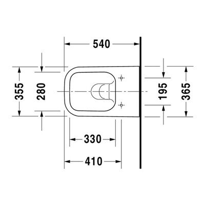 Duravit Wand-WC Happy D.2 540 mm Tiefspüler rimless Durafix weiss 2222090000